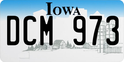 IA license plate DCM973