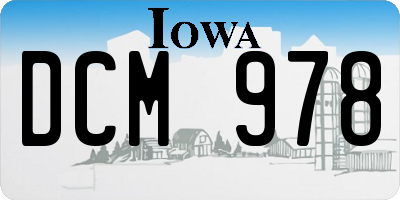 IA license plate DCM978