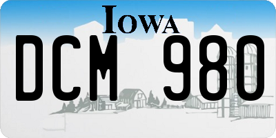 IA license plate DCM980