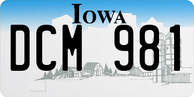 IA license plate DCM981