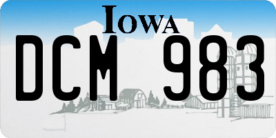 IA license plate DCM983