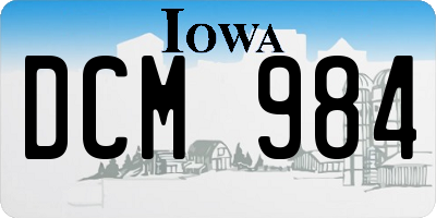 IA license plate DCM984