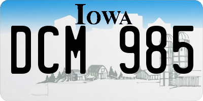 IA license plate DCM985