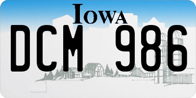 IA license plate DCM986
