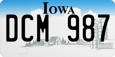 IA license plate DCM987