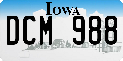 IA license plate DCM988