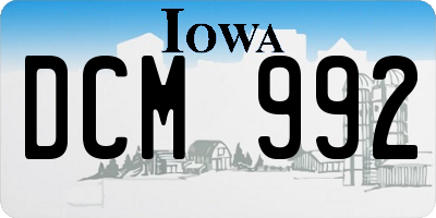 IA license plate DCM992