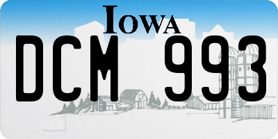 IA license plate DCM993