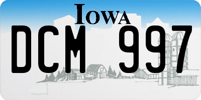 IA license plate DCM997