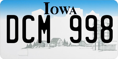 IA license plate DCM998
