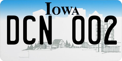 IA license plate DCN002