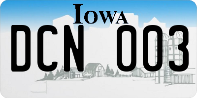 IA license plate DCN003