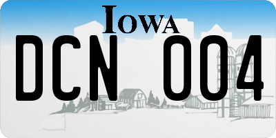 IA license plate DCN004