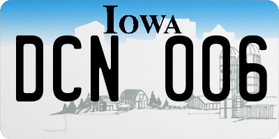 IA license plate DCN006