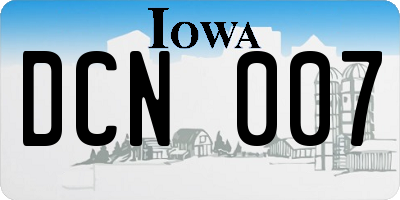 IA license plate DCN007