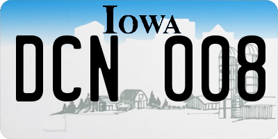 IA license plate DCN008