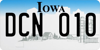 IA license plate DCN010