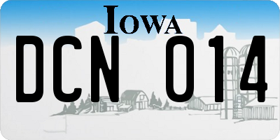 IA license plate DCN014