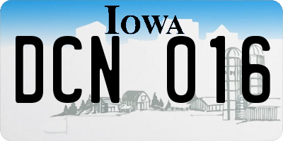 IA license plate DCN016