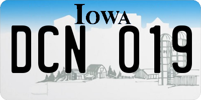 IA license plate DCN019