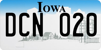 IA license plate DCN020