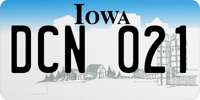 IA license plate DCN021