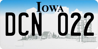 IA license plate DCN022