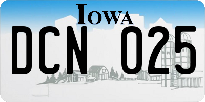 IA license plate DCN025