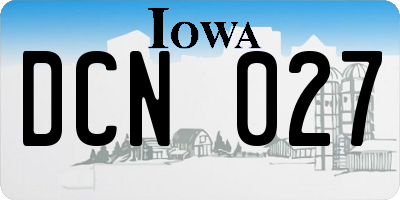 IA license plate DCN027