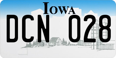 IA license plate DCN028