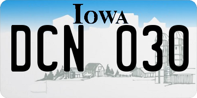 IA license plate DCN030