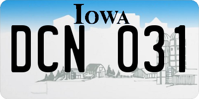 IA license plate DCN031