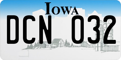 IA license plate DCN032