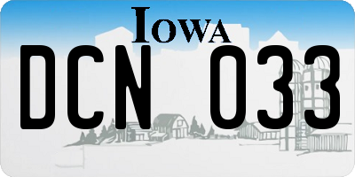 IA license plate DCN033
