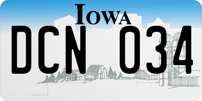IA license plate DCN034
