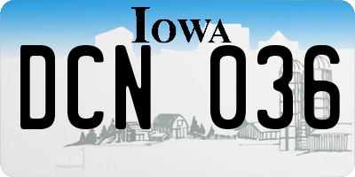 IA license plate DCN036
