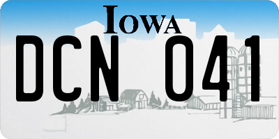 IA license plate DCN041