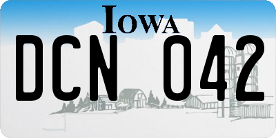 IA license plate DCN042