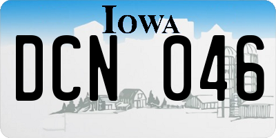 IA license plate DCN046