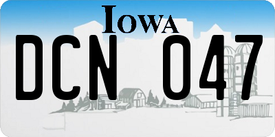 IA license plate DCN047