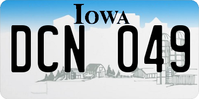 IA license plate DCN049