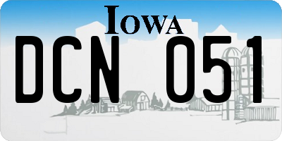 IA license plate DCN051