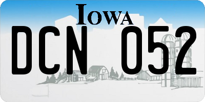 IA license plate DCN052