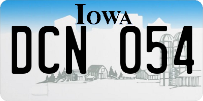 IA license plate DCN054