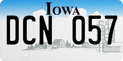 IA license plate DCN057