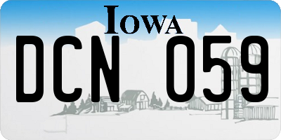 IA license plate DCN059