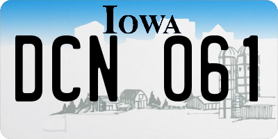 IA license plate DCN061