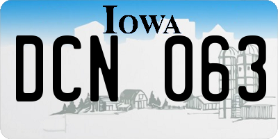 IA license plate DCN063