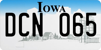 IA license plate DCN065