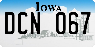 IA license plate DCN067